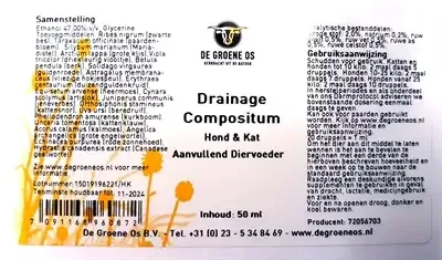 De Groene Os Drainage Compositum Hond / Kat 50 Ml - Image 2