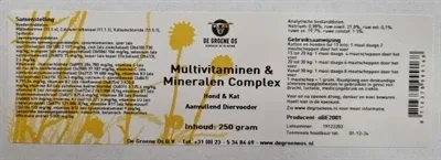 De Groene Os Multivitaminen Mineralen Complex Hond Kat - 250 gr - Image 2