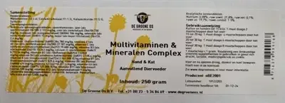 De Groene Os Multivitaminen / Mineralen Complex Hond / Kat 250 Gr - Image 2