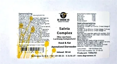 De Groene Os Salvia Complex Hond Kat - 50 ml - Image 2