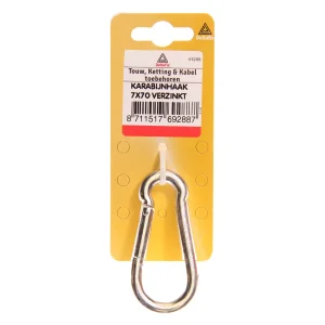 Deltafix 100x10mm - Karabijnhaak - Verzinkt - 1 cm