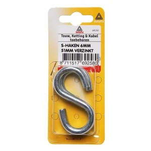 Deltafix 44x5mm - S-haken - Verzinkt - 0.5 cm