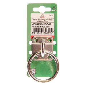 Deltafix 6mm RVS - Aanlegring op plaat - 0.6 cm