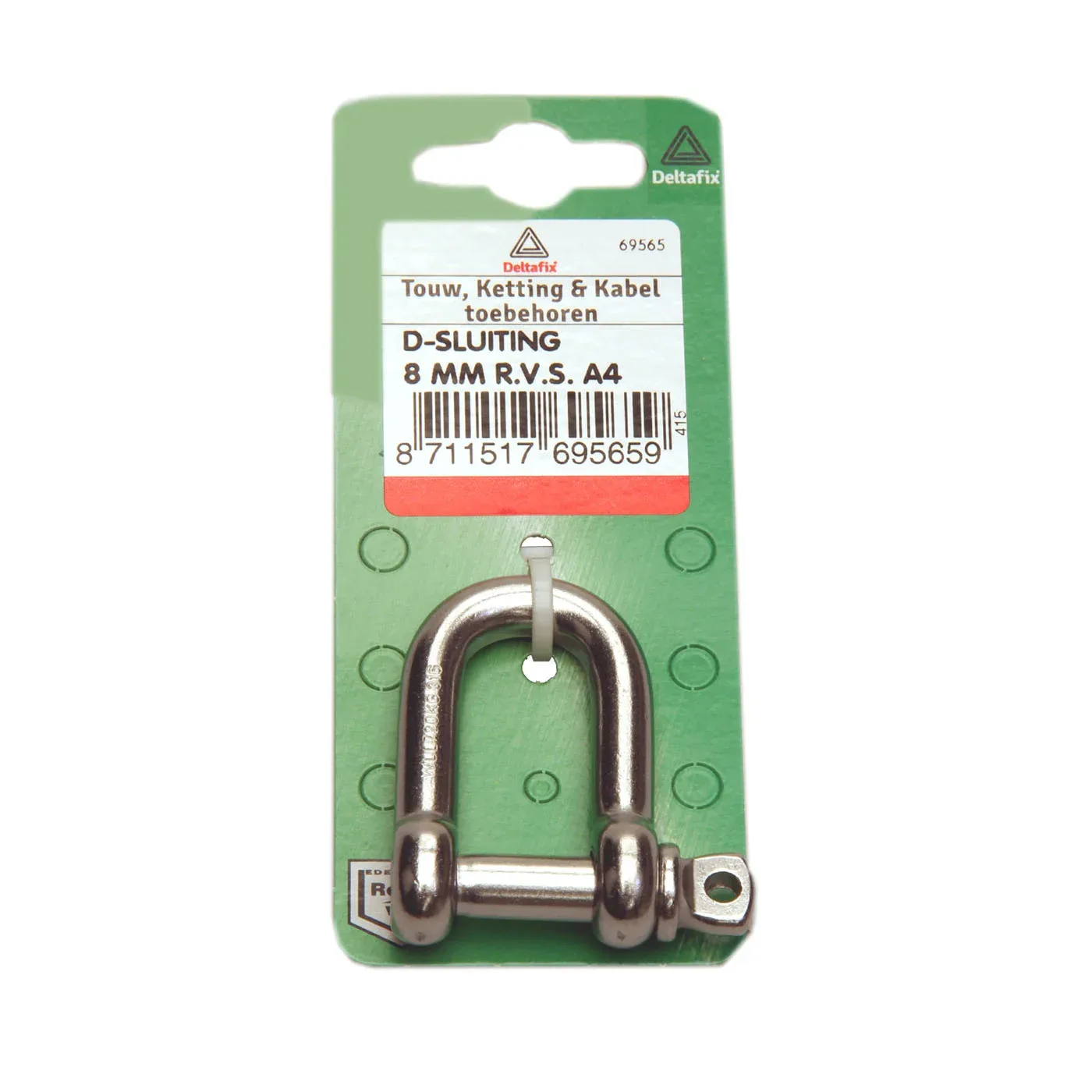 Deltafix 8 mm - D-sluiting - 0.8 cm