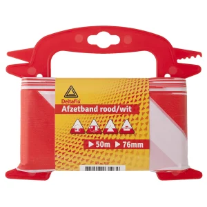 Deltafix rood-wit - Afzetlint