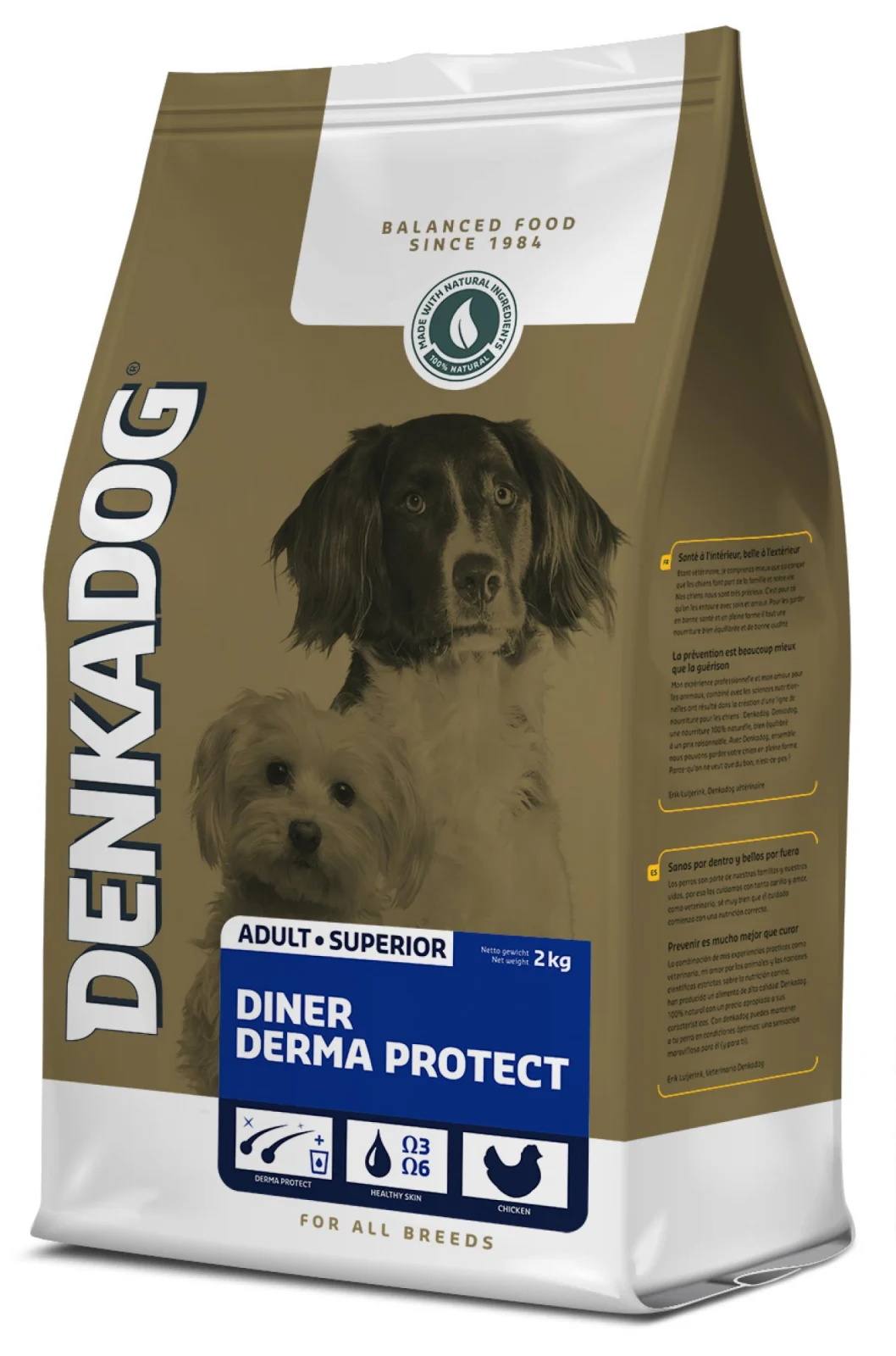 Denkadog Diner Derma Protect- Hondenvoer - 10 Kilogram - kip, rund