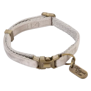 Designed by Lotte Velura Hondenhalsband Fluweel Grijs