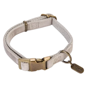 Designed by Lotte Velura Hondenhalsband Fluweel Grijs