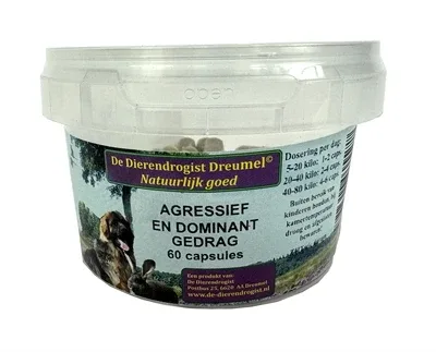 Dierendrogist Agressief Dominant Capsules 60 St - 158 mg