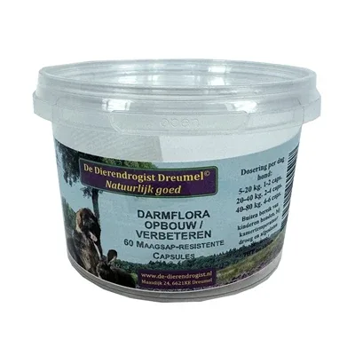 Dierendrogist Darmflora Opbouw Verbeterend Capsules - 20 kilo