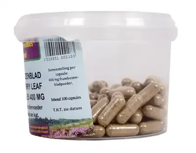 Dierendrogist Frambozenblad Capsules 400 Mg 100 St - Image 2