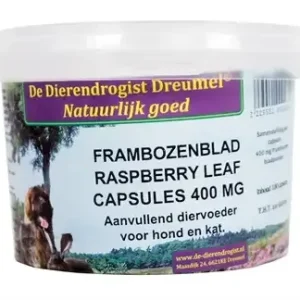Dierendrogist Frambozenblad Capsules 400 Mg 100 St