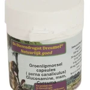 Dierendrogist Groenlipmossel met Glucosamine Msm Curcuma