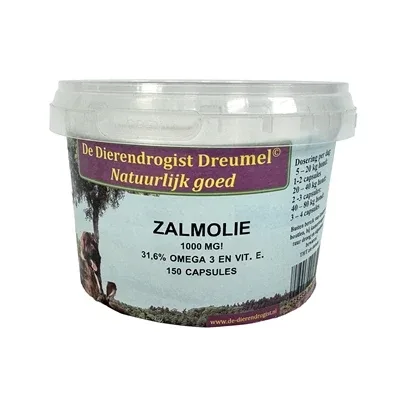 Dierendrogist Zalmolie Capsules 150 St - 100 mg