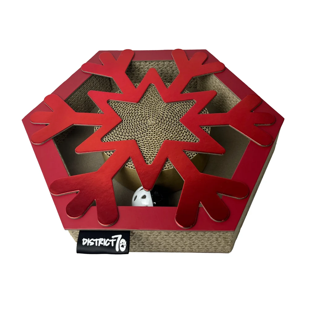 District 70 Snow Flake - Krabspeelgoed Kat - Rood - 6x29x28.5 cm