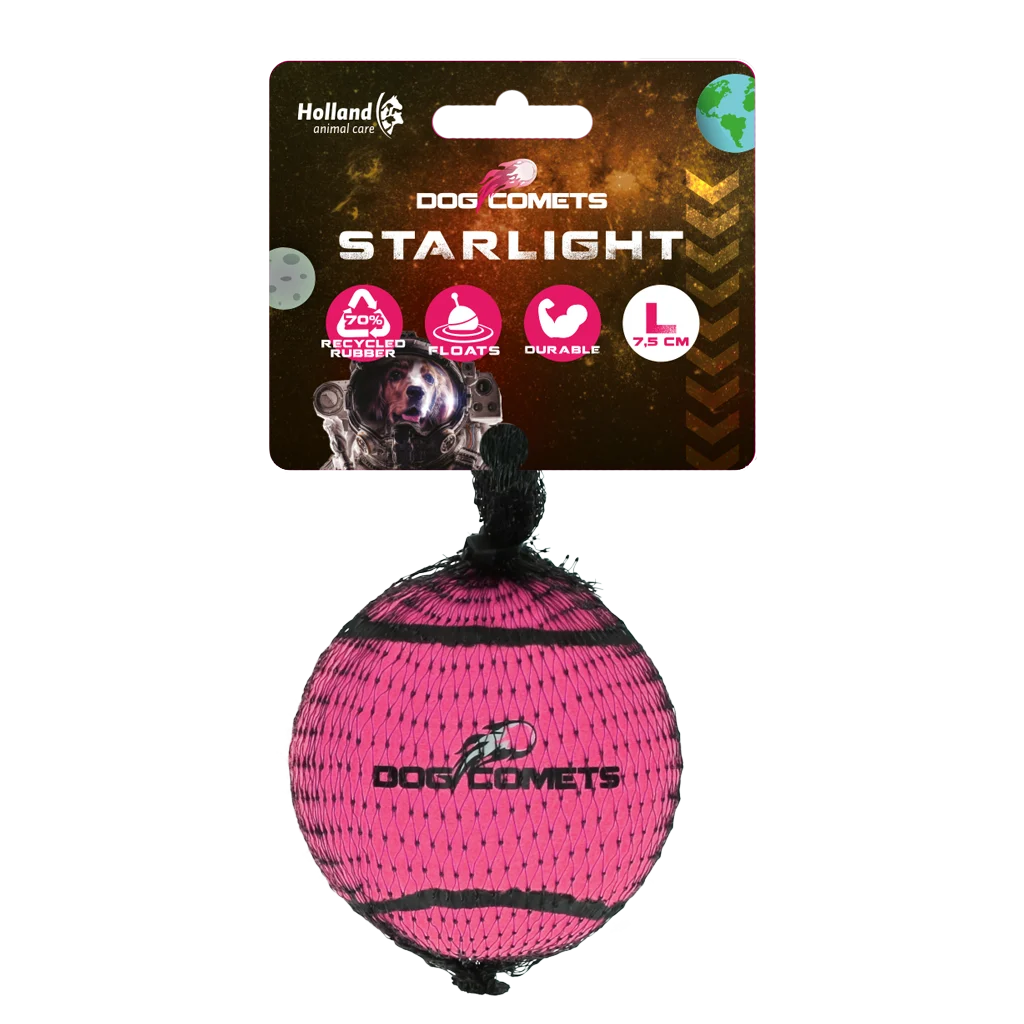 Dog Comets Tennisbal Starlight L Roze