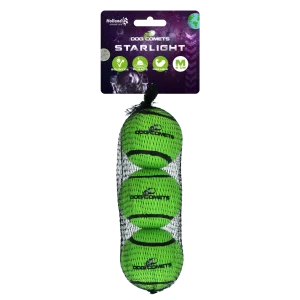 Dog Comets Tennisbal Starlight M Groen (3-Pack)