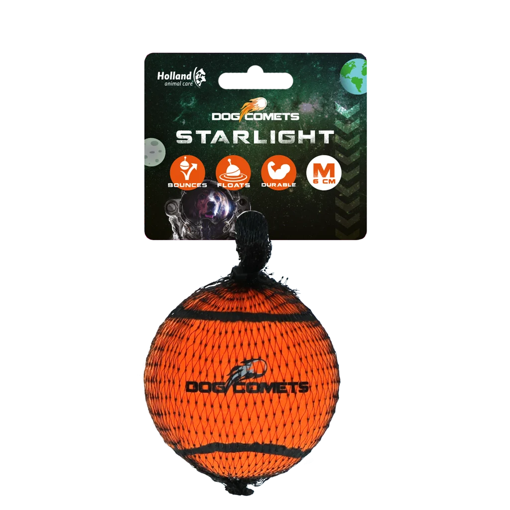 Dog Comets Tennisbal Starlight M Oranje