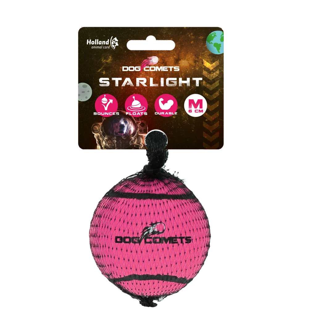Dog Comets Tennisbal Starlight M Roze