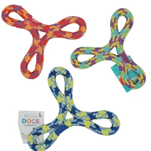 Dogs Collection - Kauw- en Apporteerspeeltje - blauw/geel - 21cm