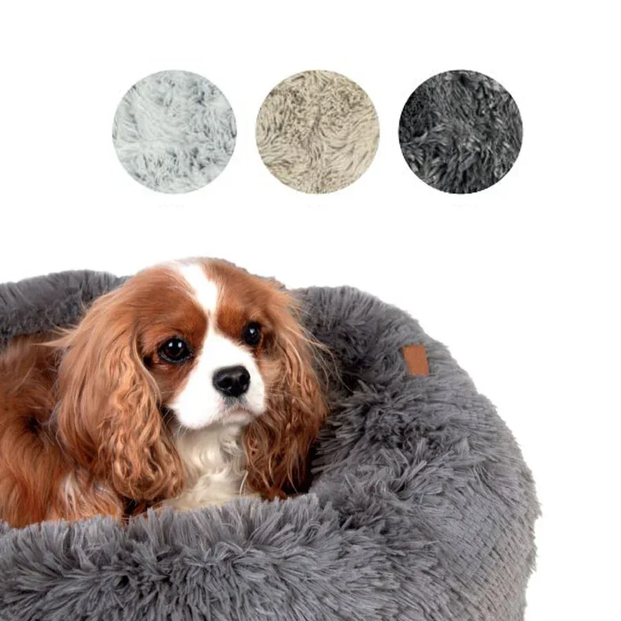 Donut Hondenmand Orthopedisch Fluffy Grijs - Image 2