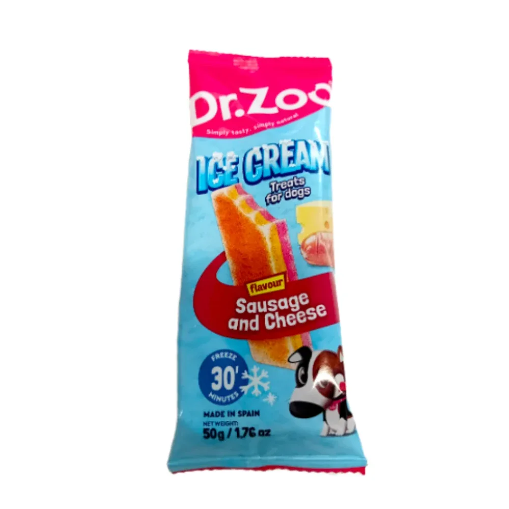 Dr. Zoo - Hondenijs - Overheerlijk & verkoelend - Worst & Kaas - 50g - Image 2