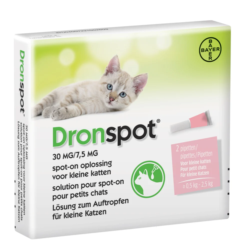 Dronspot Pipetten - Ontwormen Kleine Kat - 2 Stuks - S