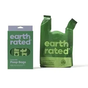 Earth Rated Poepzakjes met Handvaten Gerecycled 120 St - Lavendel