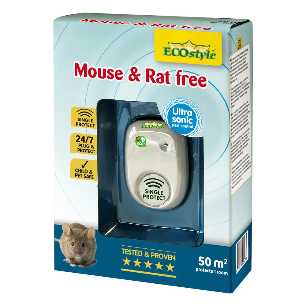 ECOstyle Mouse & Rat free 30+30 m虏 - Tegen muizen en ratten - 60 m2 - 60 m2