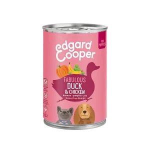 Edgard & Cooper Blik Puppy Eend & Kip Graanvrij 400 g
