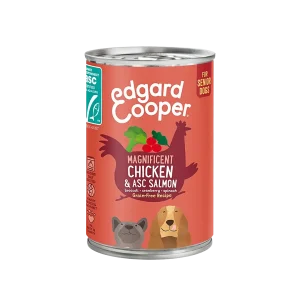 Edgard & Cooper Blik Senior Kip & Zalm Graanvrij 400 g