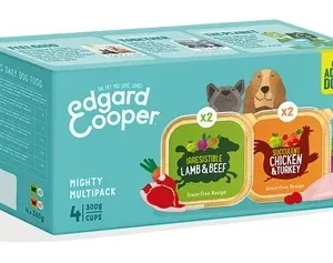 EDGARD & COOPER MULTIPACK HOND ADULT KIP / LAM GRAANVRIJ 4X300 GR