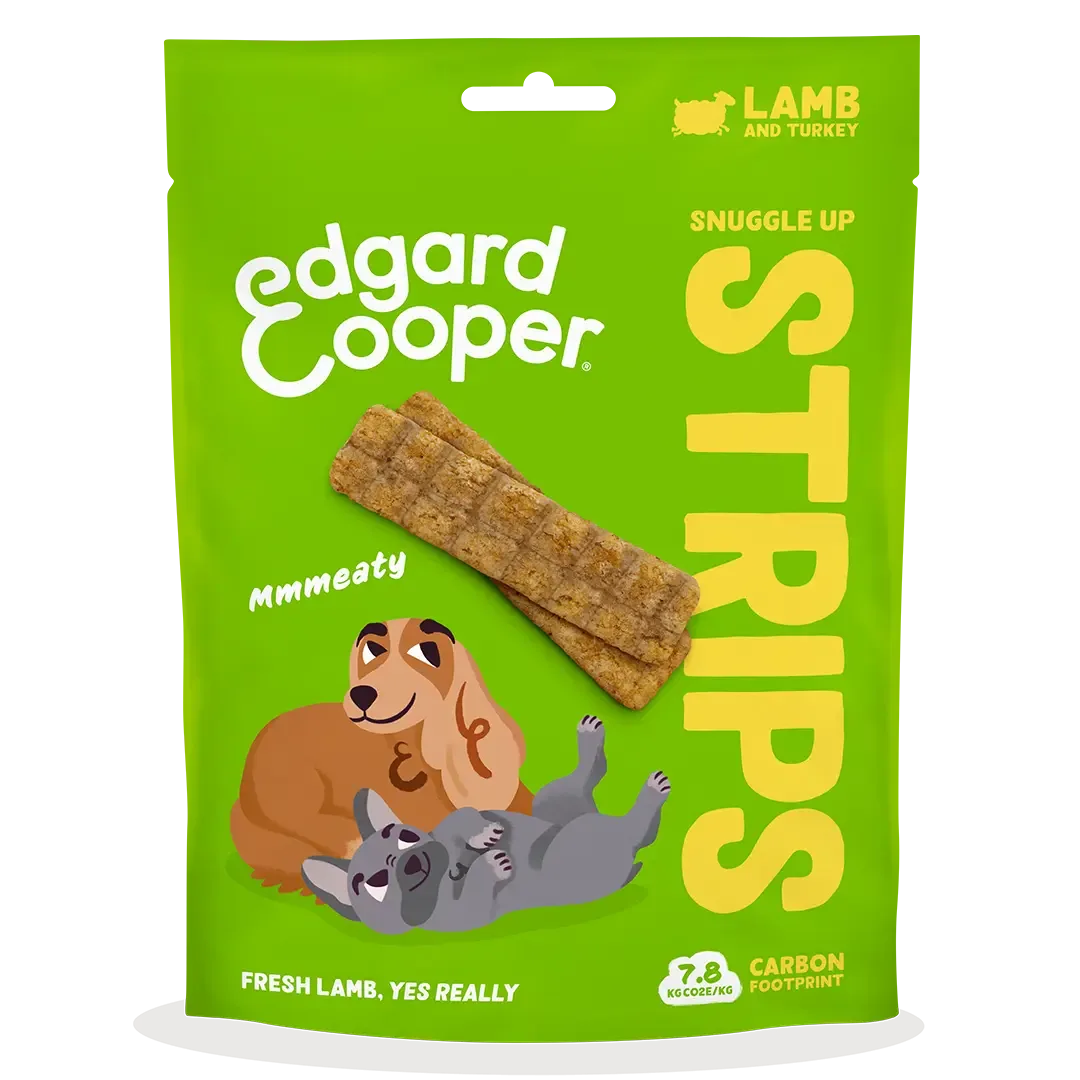 Edgard & Cooper Snuggle Up Strips Lam & Kalkoen 75 g