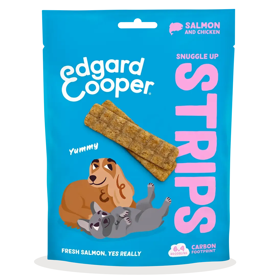Edgard & Cooper Snuggle Up Strips Zalm & Kip 75 g