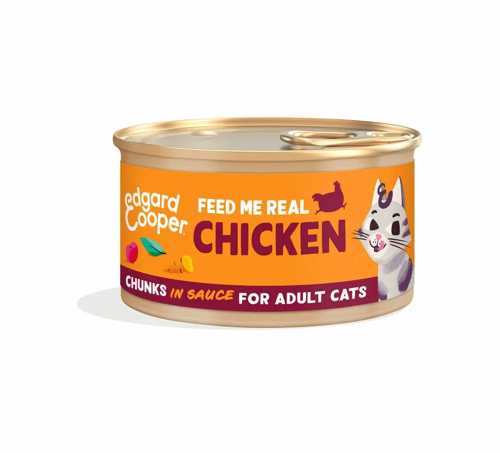 Edgard & Cooper Stukjes in saus - Kattenvoer - 85 Gram - kip, zalm