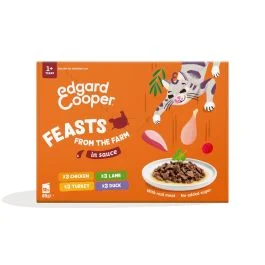 Edgard&Cooper Multipack Feasts from the Farm Selectie in saus - Natvoer - Gevogelte&Vlees 12x85 g - Natvoer - Pets Place