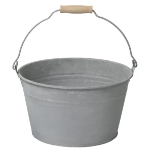 Emmer Zink Old look laag model - Grijs - 27 cm