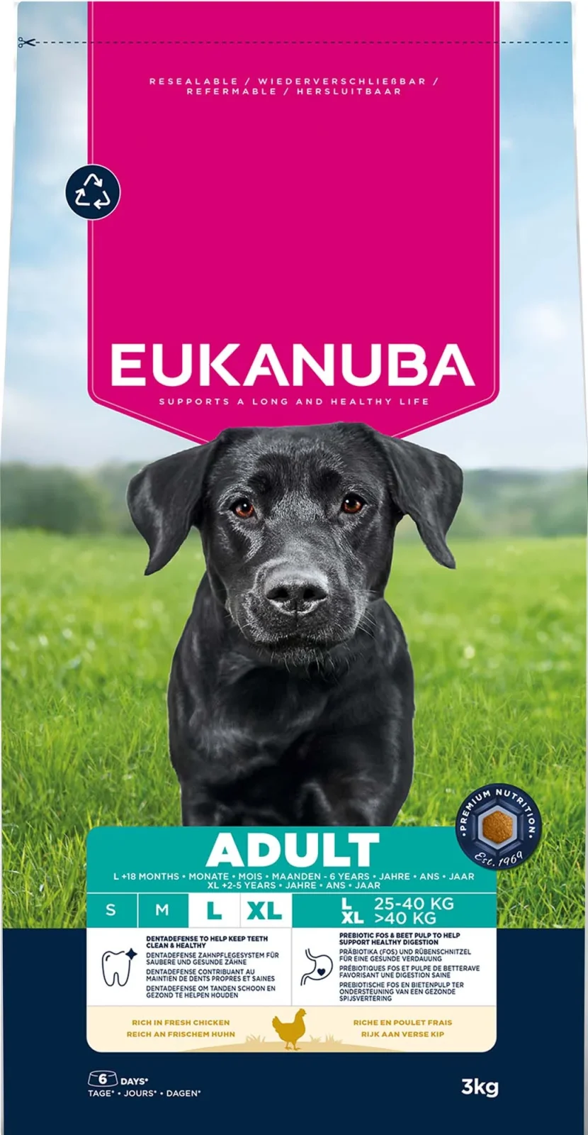 Eukanuba Adult Large/Extra Large - Hondenvoer - 12 Kilogram - kip