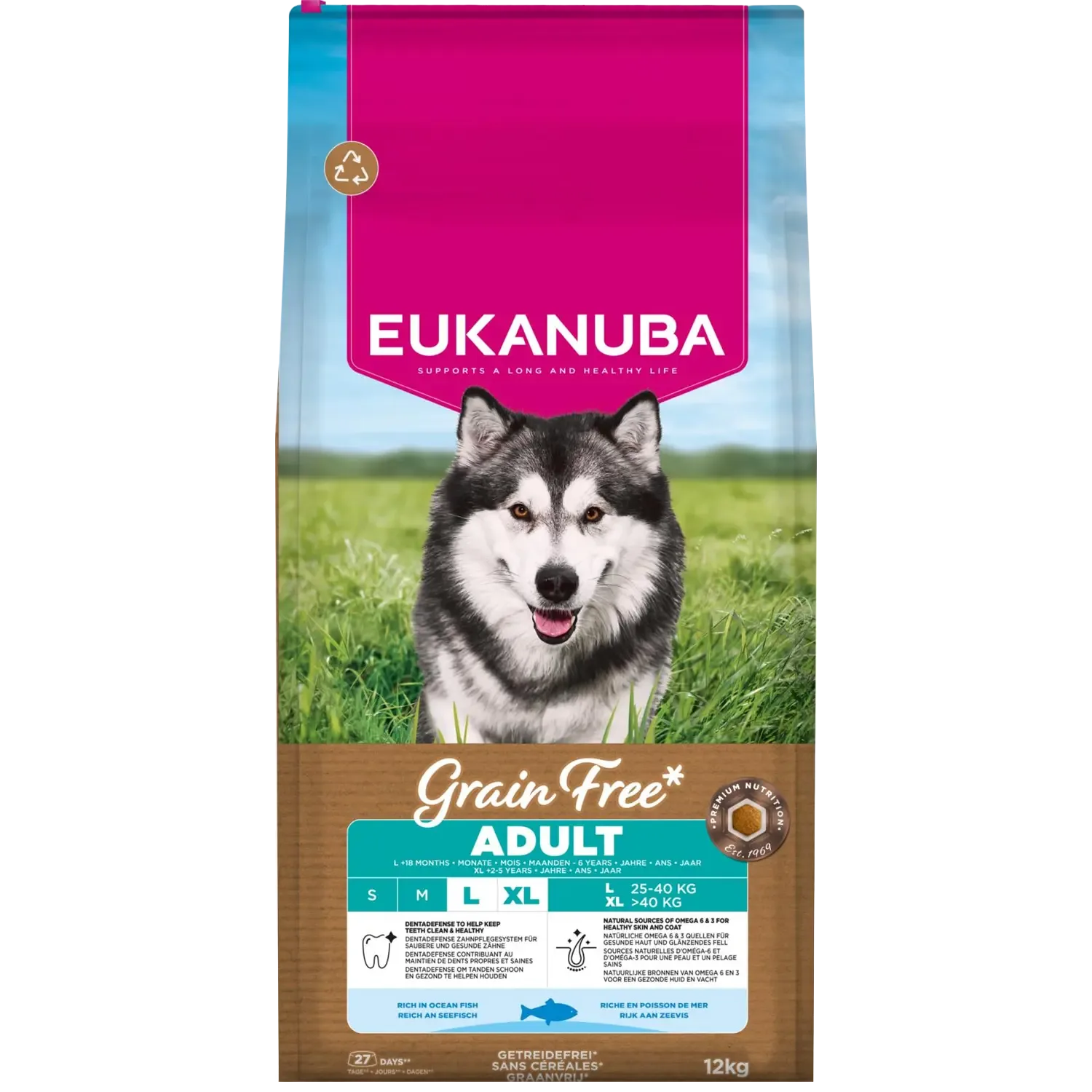 Eukanuba Adult Large Graanvrij Zeevis 12 kg