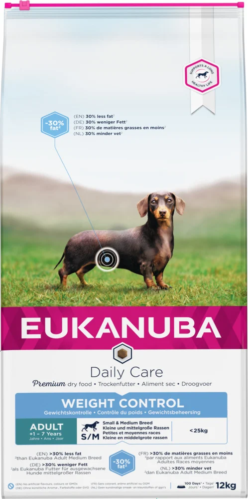 Eukanuba Daily Care Weight control small-medium - Hondenvoer - 12 Kilogram - kalkoen, kip