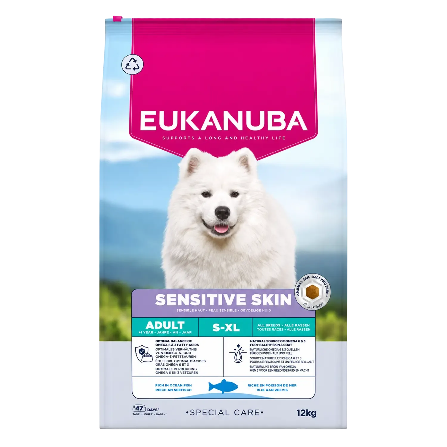 Eukanuba Sensitive Skin Oceaanvis 12 kg