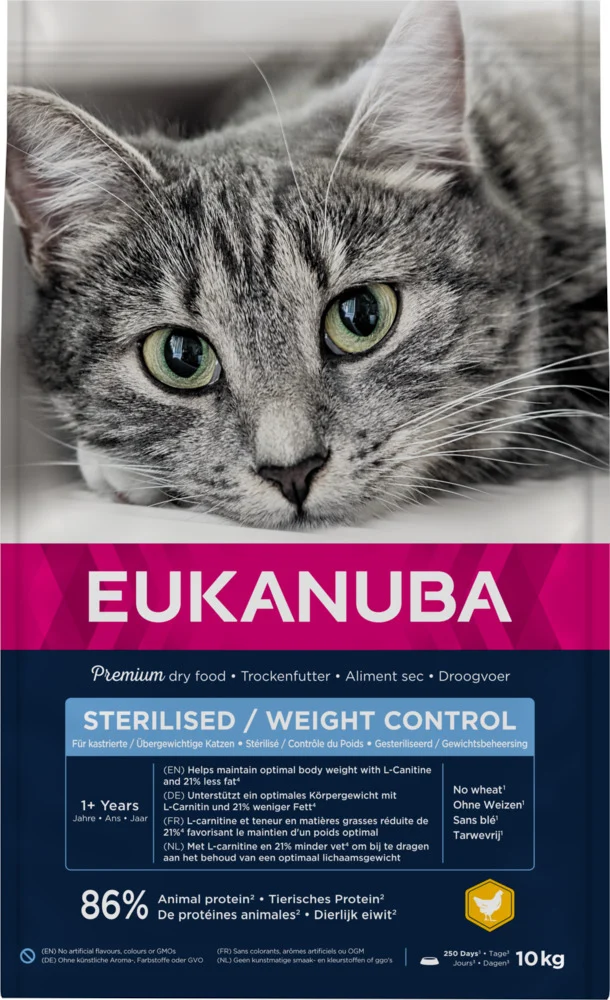 Eukanuba Sterilised Weight Control - Kattenvoer - 10 Kilogram - kip