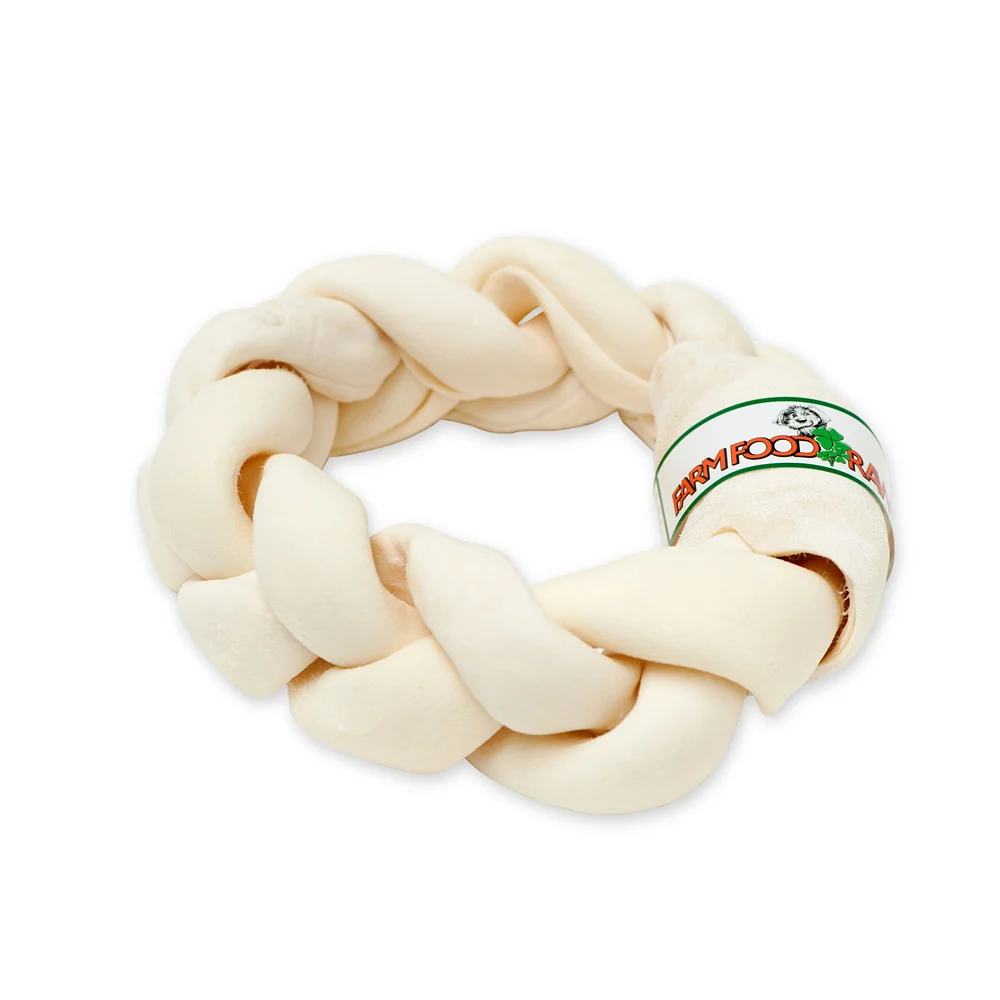 Farm Food Rawhide Dental Braided Donut - Hondensnack - 1 Stuks - rund - L