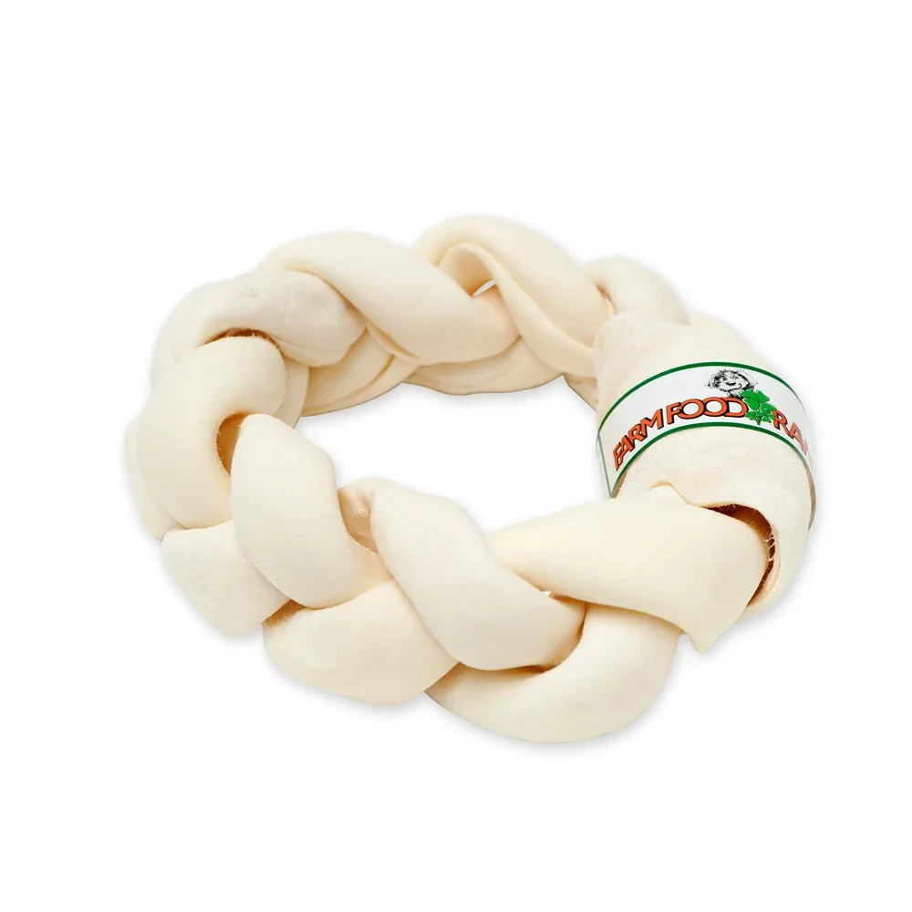 Farm Food Rawhide Dental Braided Donut - Hondensnack - 1 Stuks - rund - S