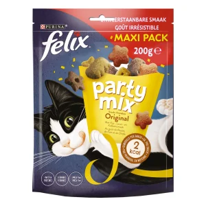 Felix Party Mix Original - Kattensnack - 200 Gram - lever, kip