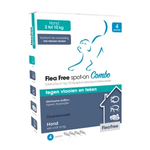 Flea Free Spot-On Combo - Pipetten - Anti vlooien en teken Hond - 4 Stuks - L