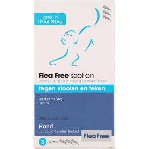 Flea Free Spot On - Pipetten - Anti Vlooien en teken Hond - 3 Stuks - M