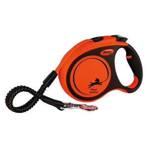 Flexi Xtreme Hondenriem Tape Zwart/Oranje L