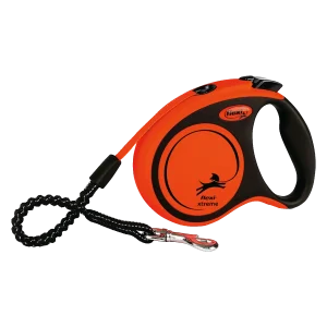 Flexi Xtreme Hondenriem Tape Zwart/Oranje S