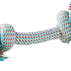 Flostouw met 2 Knopen - Hondenspeelgoed - blauw - 8x30x8 cm
